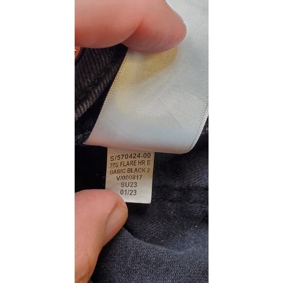 Gap Pants Womens Sz 29 Black 70s Flare High Rise Corduroy Stretch Retro Style C1 - Picture 8 of 10